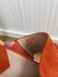 Moda In Pelle Orange Suede Block Heel Sandals Size UK 6