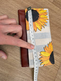 Yoshi Leather and Canvas Sunflower Purse
