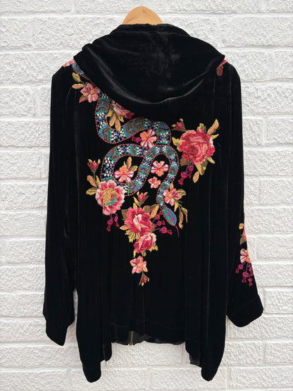 Johnny Was Silk Blend Velvet Jacket Size XL