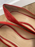 Jones London Red/ Orange Suede Pointed Toe Court Shoes Size UK 4 EUR 37