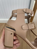 Laurence Dacade Block Heel Nude Leather Sandals Size UK 7