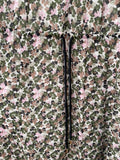 ME+EM Brush Stroke Floral Print Georgette Maxi Dress Khaki/Pink Size UK 16