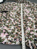 ME+EM Brush Stroke Floral Print Georgette Maxi Dress Khaki/Pink Size UK 16