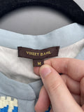 Vineet Bahl Anthropologie Blue Floral Embroidered Oversized Top Size Medium