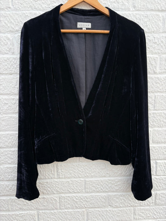 Jigsaw Silk Blend Velvet Jacket Size 16