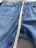Calik Blue Cropped Wide Leg Triple Seamed Jeans Size UK 10