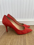 Jones London Red/ Orange Suede Pointed Toe Court Shoes Size UK 4 EUR 37