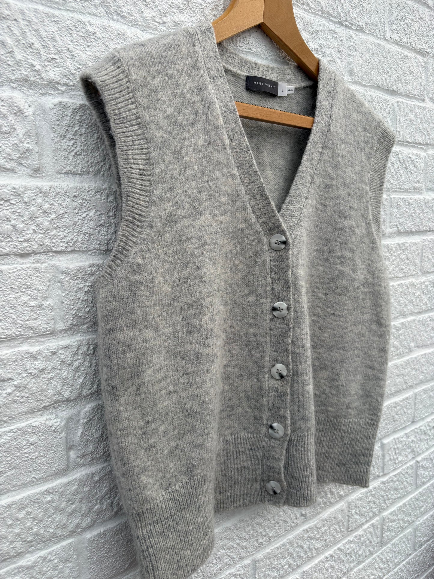 Mint Velvet Wool Blend Waistcoat & Scarf Size Large