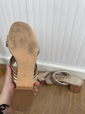 By Moda (Moda In Pelle) Metallic Strappy Block Heel Sandals Size UK 6