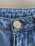 Calik Blue Cropped Wide Leg Triple Seamed Jeans Size UK 10