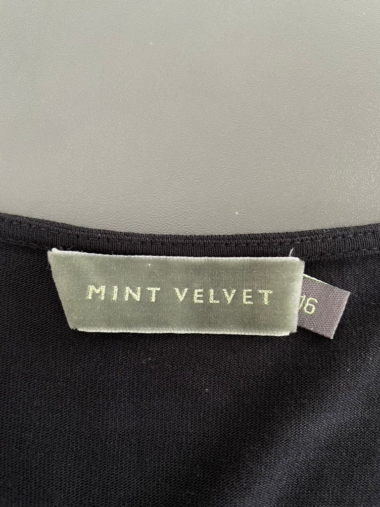 Mint Velvet Silk Blend Velvet Top Size 16
