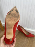 Jones London Red/ Orange Suede Pointed Toe Court Shoes Size UK 4 EUR 37