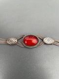 Vintage Silver & Red Bracelet