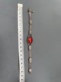 Vintage Silver & Red Bracelet