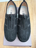 Pavers Black Leather Trainers Size 6