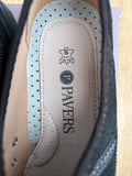 Pavers Black Leather Trainers Size 6