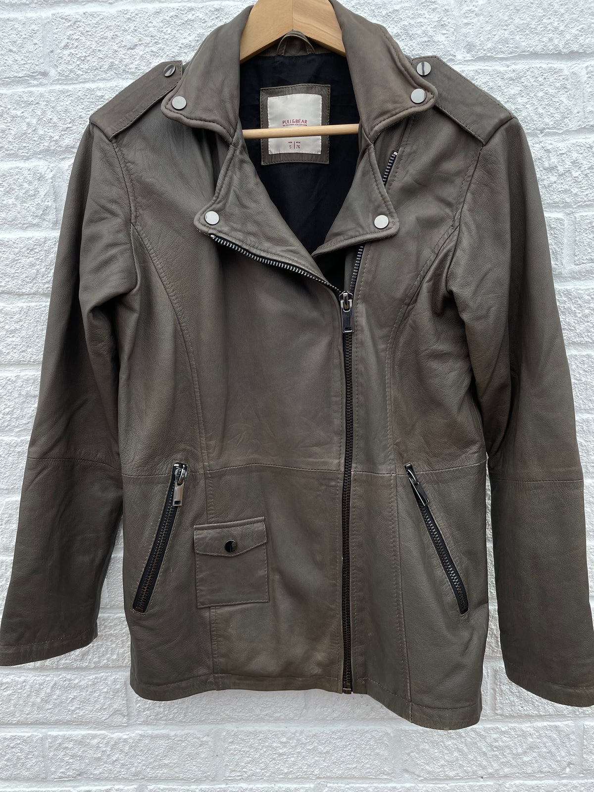 Pull & Bear Leather Jacket Size Small
