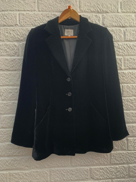 Armani Collezioni Silk Mix Velvet Jacket Size 10