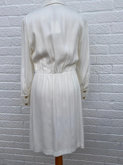 Massimo Dutti BNWT New Ivory Button Up Wrap Dress Size UK 12