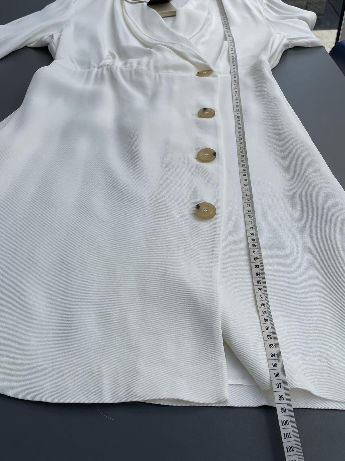Massimo Dutti BNWT New Ivory Button Up Wrap Dress Size UK 12