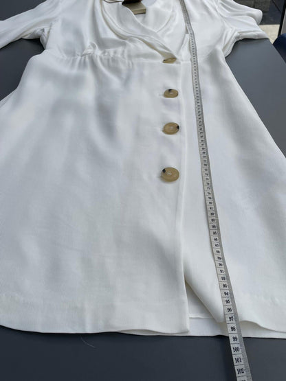 Massimo Dutti BNWT New Ivory Button Up Wrap Dress Size UK 12