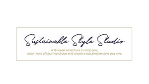 This shows the logo for Sustainable Style Studio, an online style course for those who want to be more sustainable and create a wardrobe they love.